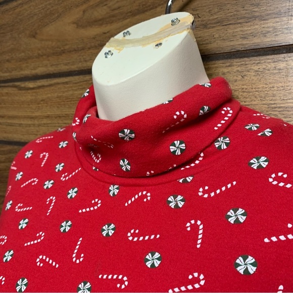 White Stag Christmas candy cane turtleneck long sleeve top size 20 XXL - Picture 3 of 6
